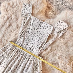 ✨🍒DÔEN ‘Peninsula’ Cherry Pinafore Apron Ruffle Maxi Dress Rare XS